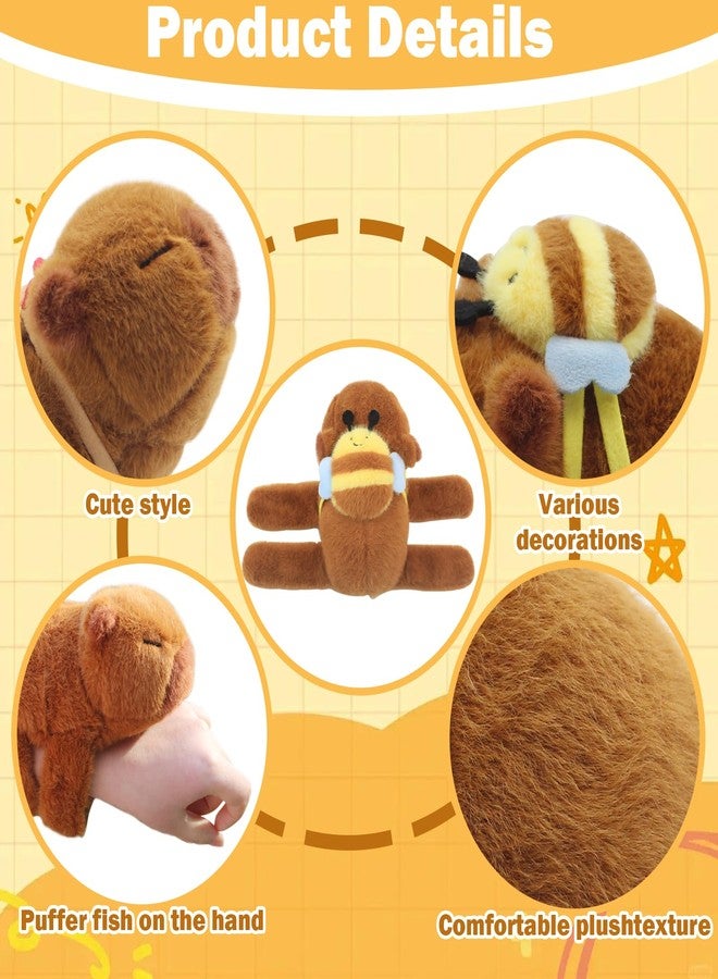 Timisea 2pcs Capybara slap bracelets,Funny Capybara Plush Bracelet, Animal Slap Bracelet, Suitable for Birthday, Party, Children's Day Gifts - Image 2